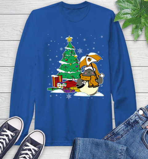 Chicago Blackhawks NHL Hockey Cute Tonari No Totoro Christmas Sports Long Sleeve T-Shirt 10