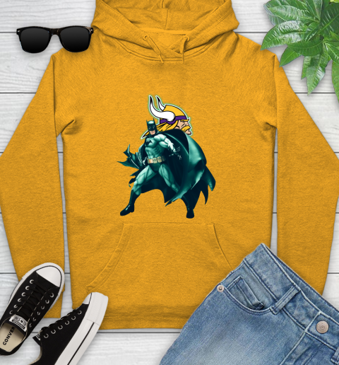 NFL Batman Football Sports Minnesota Vikings Youth Hoodie 3
