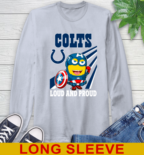 NFL Football Indianapolis Colts Captain America Marvel Avengers Minion Shirt Long Sleeve T-Shirt 7 NFL Football Indianapolis Colts Captain America Marvel Avengers Minion Shirt Long Sleeve T-Shirt - Image 7