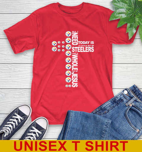NFL All I Need Today Is A Little Bit Of Pittsburgh Steelers Cross Shirt T-Shirt 12
