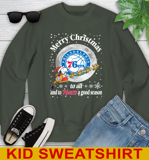 Philadelphia 76ers Merry Christmas To All And To 76ers A Good Season NBA Basketball Sports Youth Sweatshirt 8
