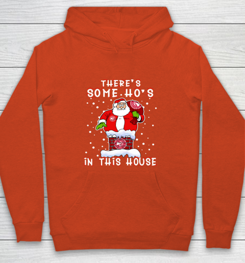 Atlanta Hawks Christmas There Is Some Hos In This House Santa Stuck In The Chimney NBA Youth Hoodie 3