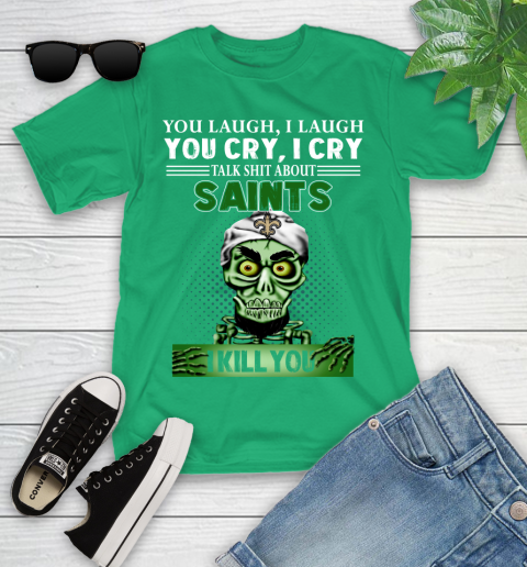NFL Talk Shit About New Orleans Saints I Kill You Achmed The Dead Terrorist Jeffrey Dunham Football Youth T-Shirt 8