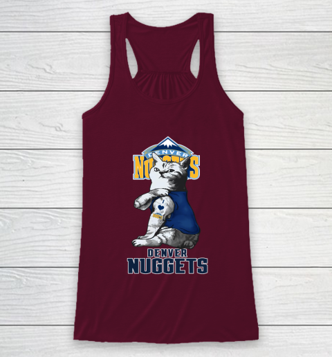 NBA Basketball My Cat Loves Denver Nuggets Racerback Tank 3 NBA Basketball My Cat Loves Denver Nuggets Racerback Tank - Image 3