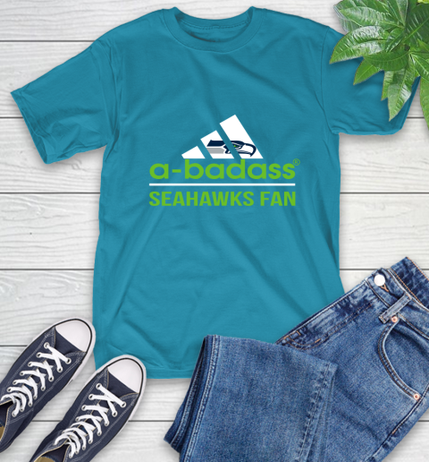 NFL A Badass Seattle Seahawks Fan Adidas Football Sports T-Shirt 9