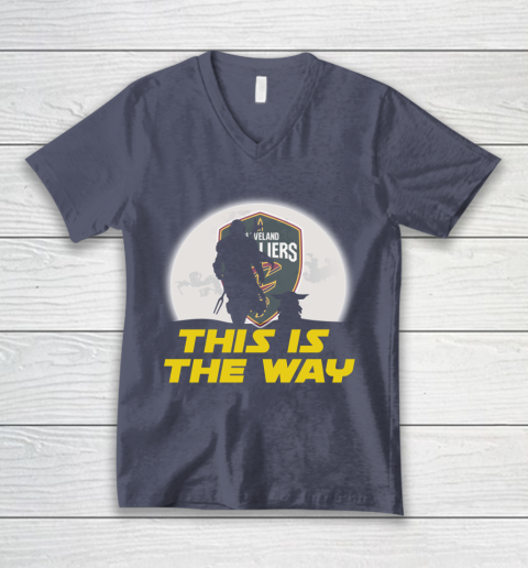 Cleveland Cavaliers NBA Basketball Star Wars Yoda And Mandalorian This Is The Way V-Neck T-Shirt 7