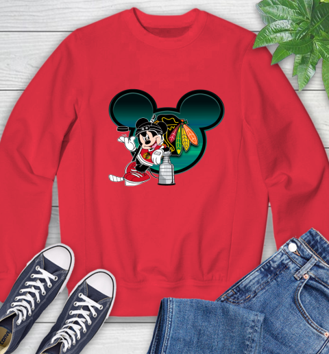 NHL Chicago Blackhawks Stanley Cup Mickey Mouse Disney Hockey T Shirt Sweatshirt 10