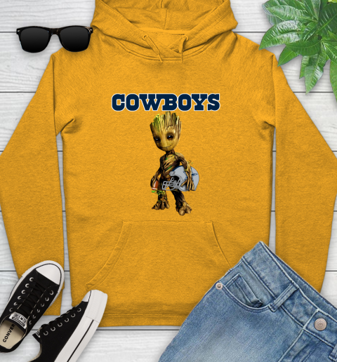 Dallas Cowboys NFL Football Groot Marvel Guardians Of The Galaxy Youth Hoodie 3