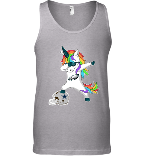 Football Dabbing Unicorn Steps On Helmet Philadelphia Eagles Tank Top
