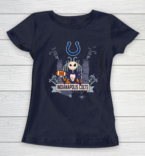 NFL Indianapolis Colts Football Jack Skellington Halloween Women's T-Shirt 2