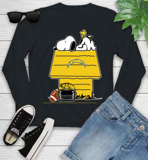 Los Angeles Chargers NFL Football Snoopy Woodstock The Peanuts Movie Youth Long Sleeve 2
