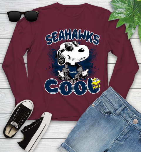 NFL Football Seattle Seahawks Cool Snoopy Shirt Youth Long Sleeve 5