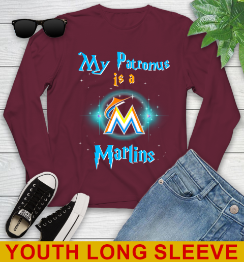 MLB Baseball Harry Potter My Patronus Is A Miami Marlins Youth Long Sleeve 6