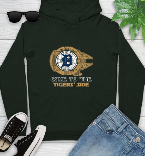 MLB Come To The Detroit Tigers Side Star Wars Baseball Sports Youth Hoodie 14