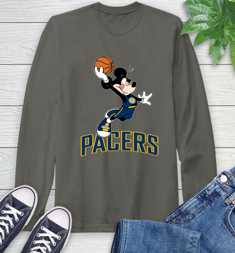 NBA Basketball Indiana Pacers Cheerful Mickey Mouse Shirt Long Sleeve T-Shirt 9