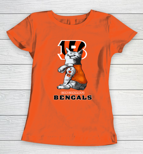 NFL Football My Cat Loves Cincinnati Bengals Women's T-Shirt 3