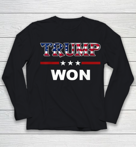 Trump Won T Shirt 4th of July American Flag Youth Long Sleeve