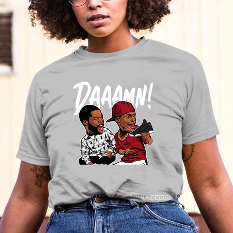 Air Jordan 13 Low Bred Matching Sneaker Tshirt Damn Meme 2 Red and Black Jordan Shirt