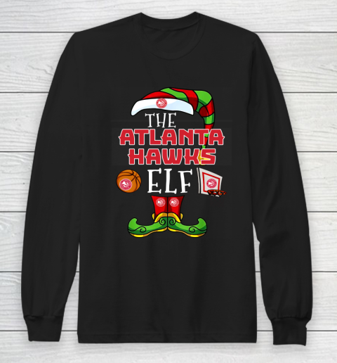 Atlanta Hawks Christmas ELF Funny NBA Long Sleeve T-Shirt