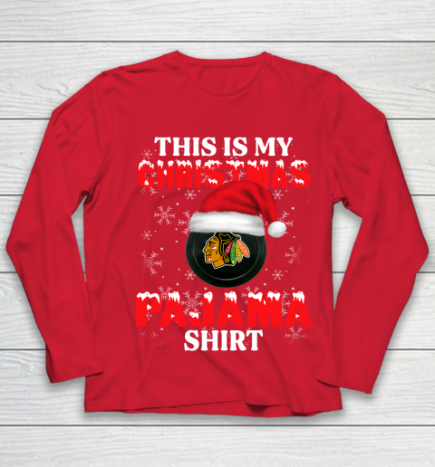 Chicago Blackhawks This Is My Christmas Pajama Shirt NHL Youth Long Sleeve 8