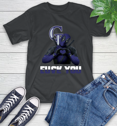 MLB Colorado Rockies Deadpool Love You Fuck You Baseball Sports T-Shirt