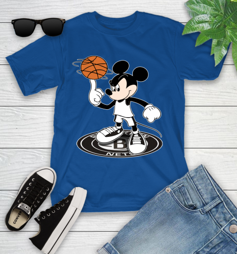 NBA Basketball Brooklyn Nets Cheerful Mickey Disney Shirt Youth T-Shirt 9