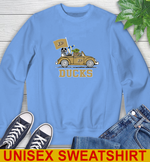 NHL Hockey Anaheim Ducks Darth Vader Baby Yoda Driving Star Wars Shirt Sweatshirt 11