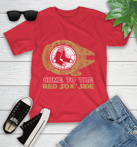 MLB Come To The Boston Red Sox Side Star Wars Baseball Sports Youth T-Shirt 13