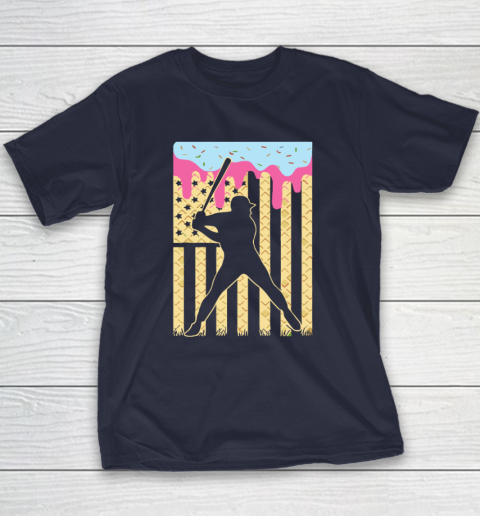 Baseball Ice Cream Drip Youth T-Shirt 2