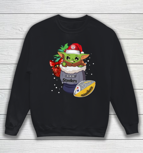 Pittsburgh Steelers Christmas Baby Yoda Star Wars Funny Happy NFL Sweatshirt
