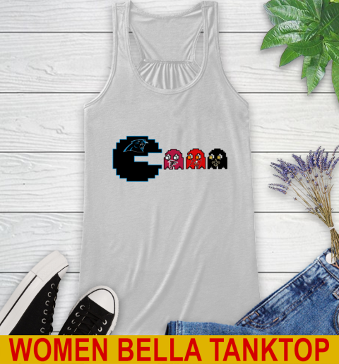 Carolina Panthers NFL Football Pac Man Champion Racerback Tank