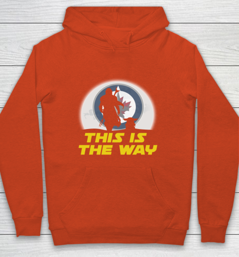 Winnipeg Jets NHL Ice Hockey Star Wars Yoda And Mandalorian This Is The Way Youth Hoodie 3