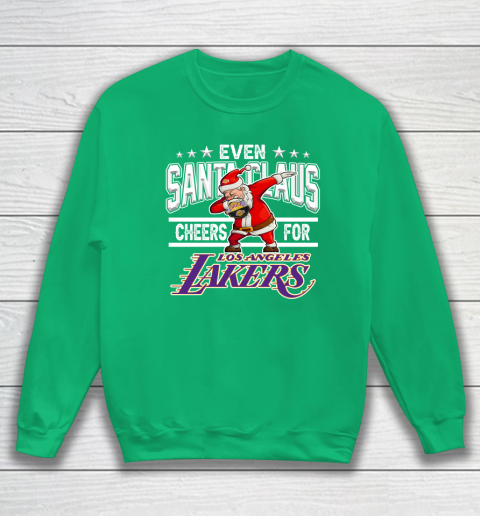 Los Angeles Lakers Even Santa Claus Cheers For Christmas NBA Sweatshirt 5