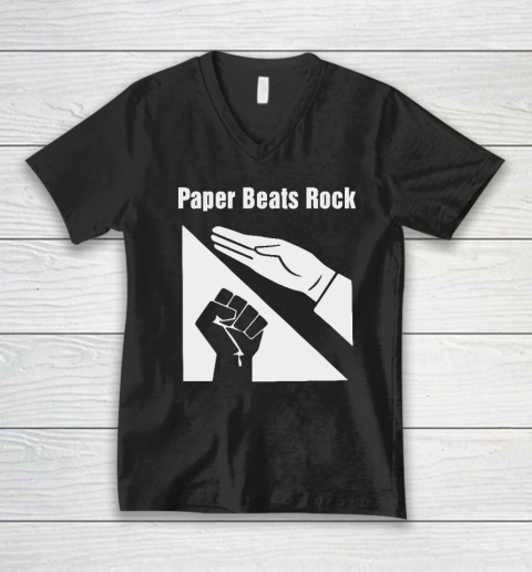 Paper Beats Rock V-Neck T-Shirt