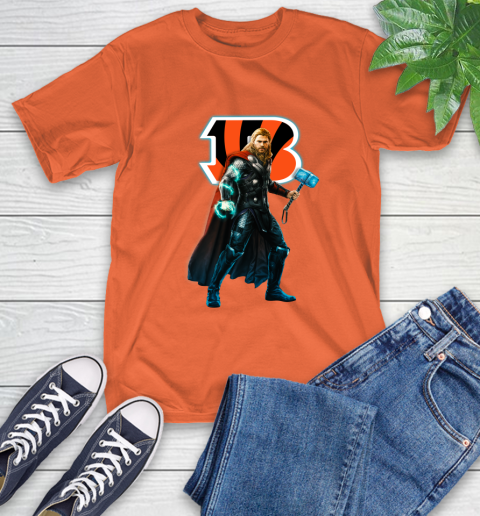 NFL Thor Avengers Endgame Football Cincinnati Bengals T-Shirt 5