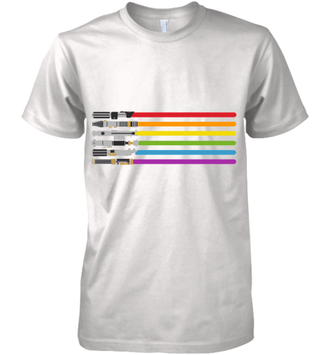 Lightsaber Rainbow Premium Men's T-Shirt