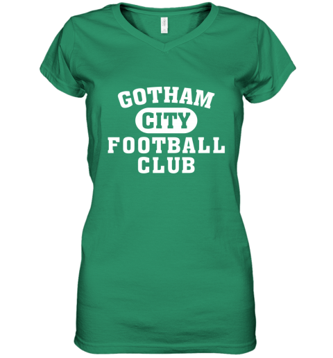 NEW YORK JETS GOTHAM CITY ddhn new york jets gotham city women v neck t shirt 39 front irish green