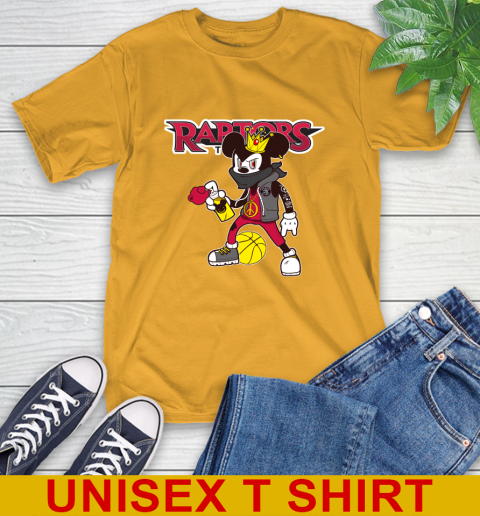 Toronto Raptors NBA Basketball Mickey Peace Sign Sports T-Shirt 3