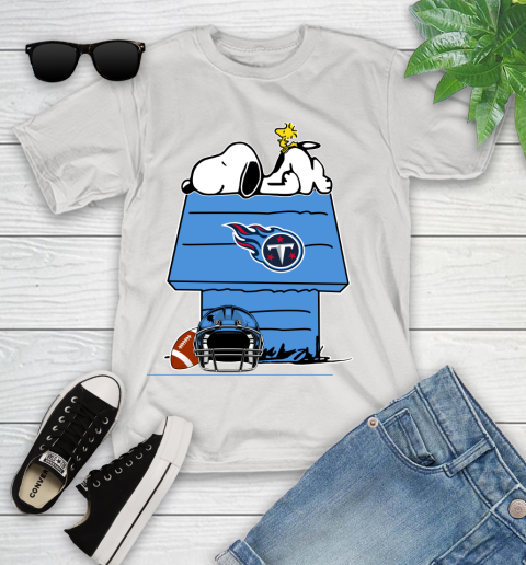 Tennessee Titans NFL Football Snoopy Woodstock The Peanuts Movie Youth T-Shirt