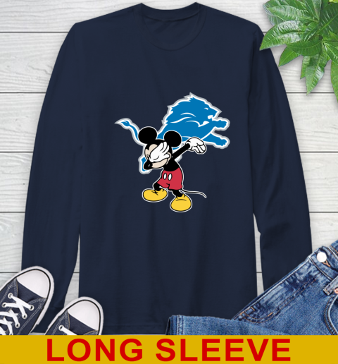 Detroit Lions NFL Football Dabbing Mickey Disney Sports Long Sleeve T-Shirt 4