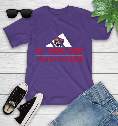 NHL A Badass Florida Panthers Fan Adidas Hockey Sports Youth T-Shirt 3