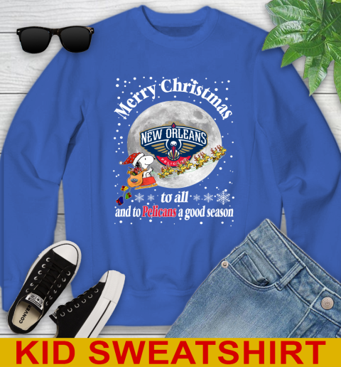 New Orleans Pelicans Merry Christmas To All And To Pelicans A Good Season NBA Basketball Sports Youth Sweatshirt 6
