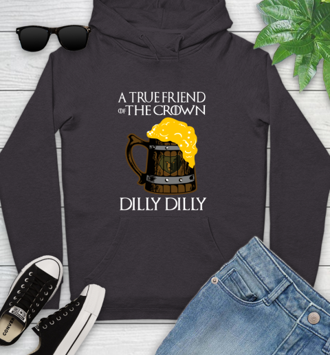 NBA Memphis Grizzlies A True Friend Of The Crown Game Of Thrones Beer Dilly Dilly Basketball Youth Hoodie 8