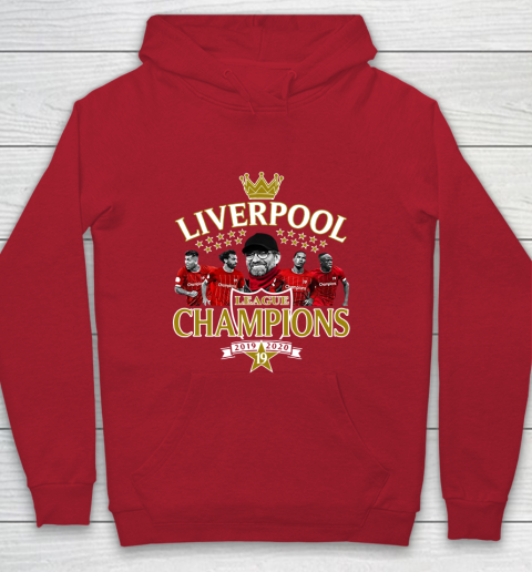 Liverpool Champions Of England Premier League 2019 2020 Youth Hoodie Tee For Sports