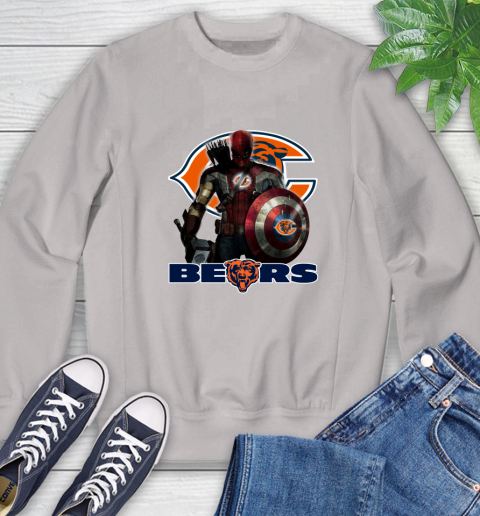 NFL Captain America Thor Spider Man Hawkeye Avengers Endgame Football Chicago Bears Sweatshirt 12