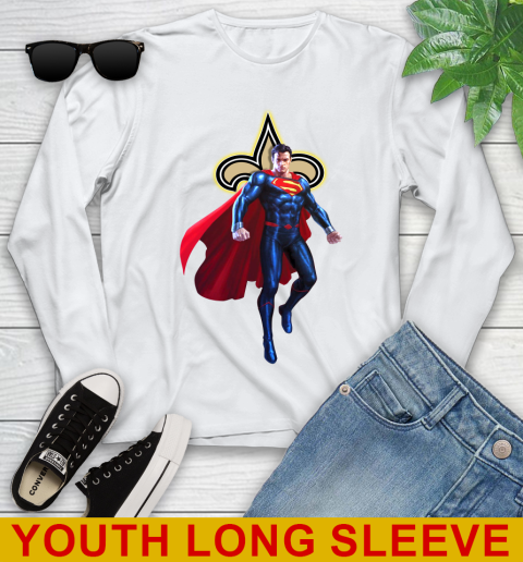 NFL Superman DC Sports Football New Orleans Saints Youth Long Sleeve