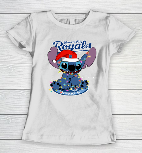 Kansas City Royals MLB noel stitch Baseball Christmas Women's T-Shirt