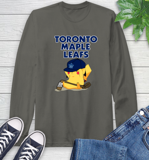 NHL Pikachu Hockey Sports Toronto Maple Leafs Long Sleeve T-Shirt 8