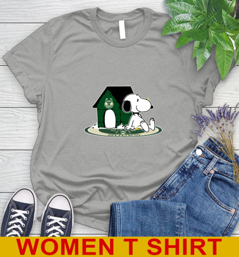 NBA Basketball Milwaukee Bucks Snoopy The Peanuts Movie Shirt Women's T-Shirt 11