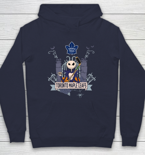 NHL Toronto Maple Leafs Hockey Jack Skellington Halloween Hoodie 2